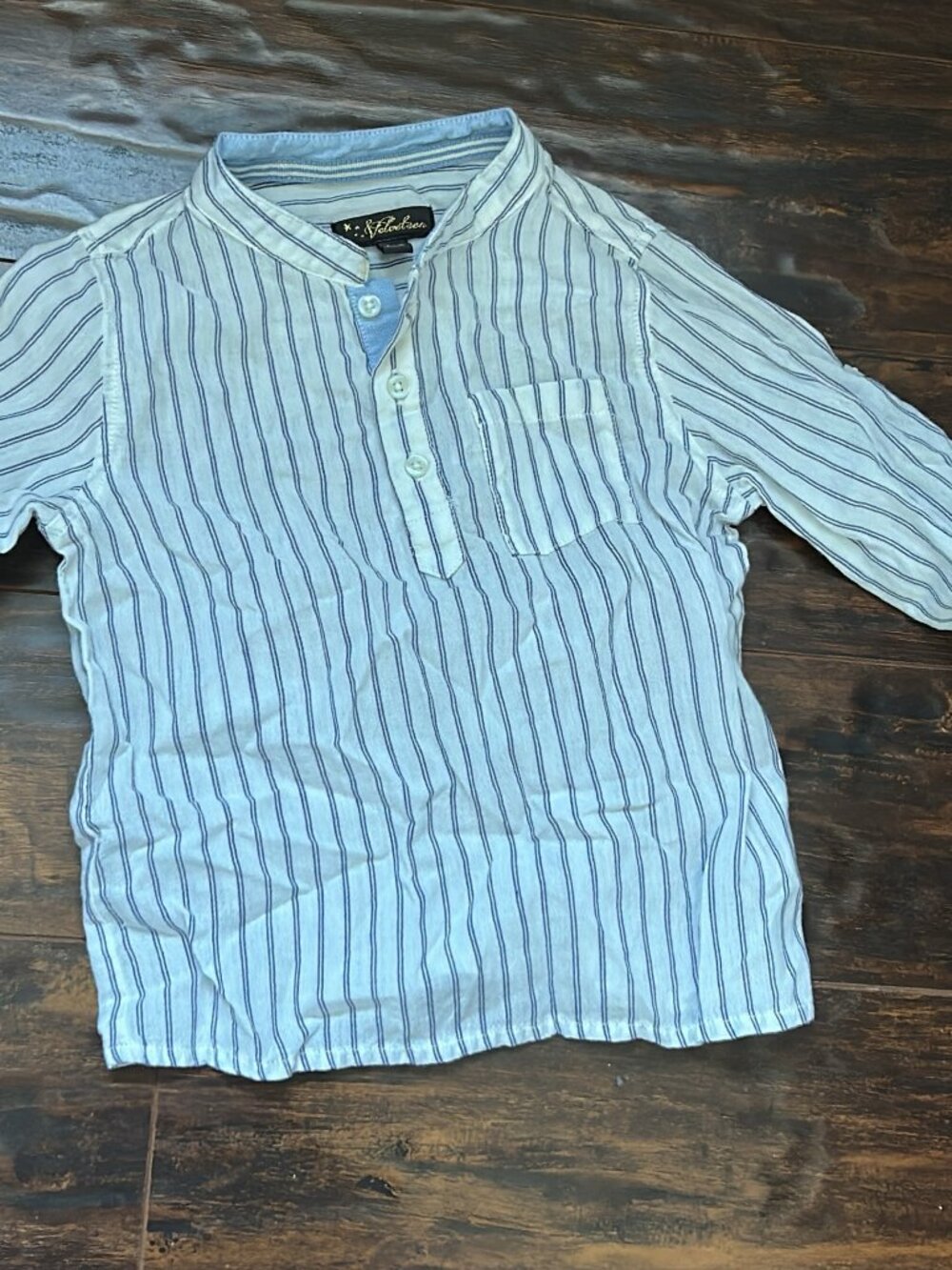 24M pinstripe half-button shirt